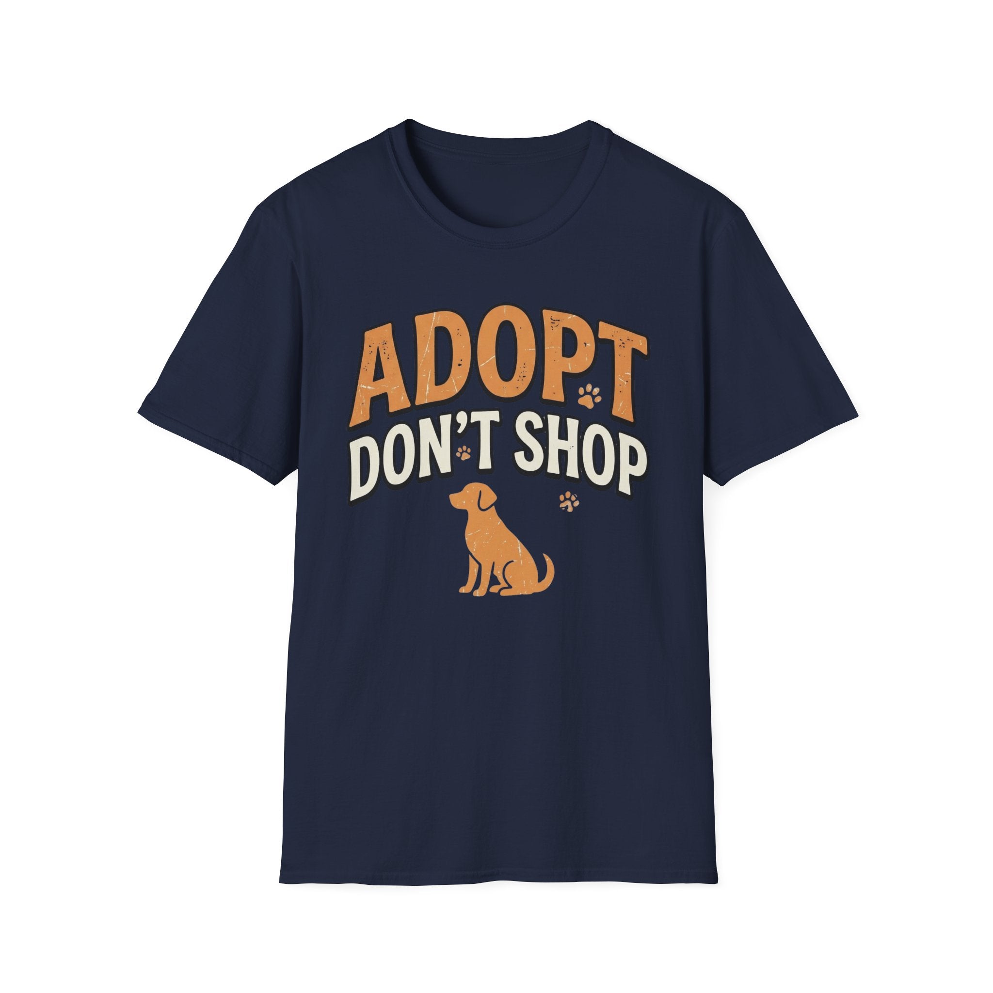 Adopt Do Not Shop T-Shirt-T-Shirt-luxury-rescue-dog-t-shirt-for-dog-lovers-Navy-S-Rescue Paws Club