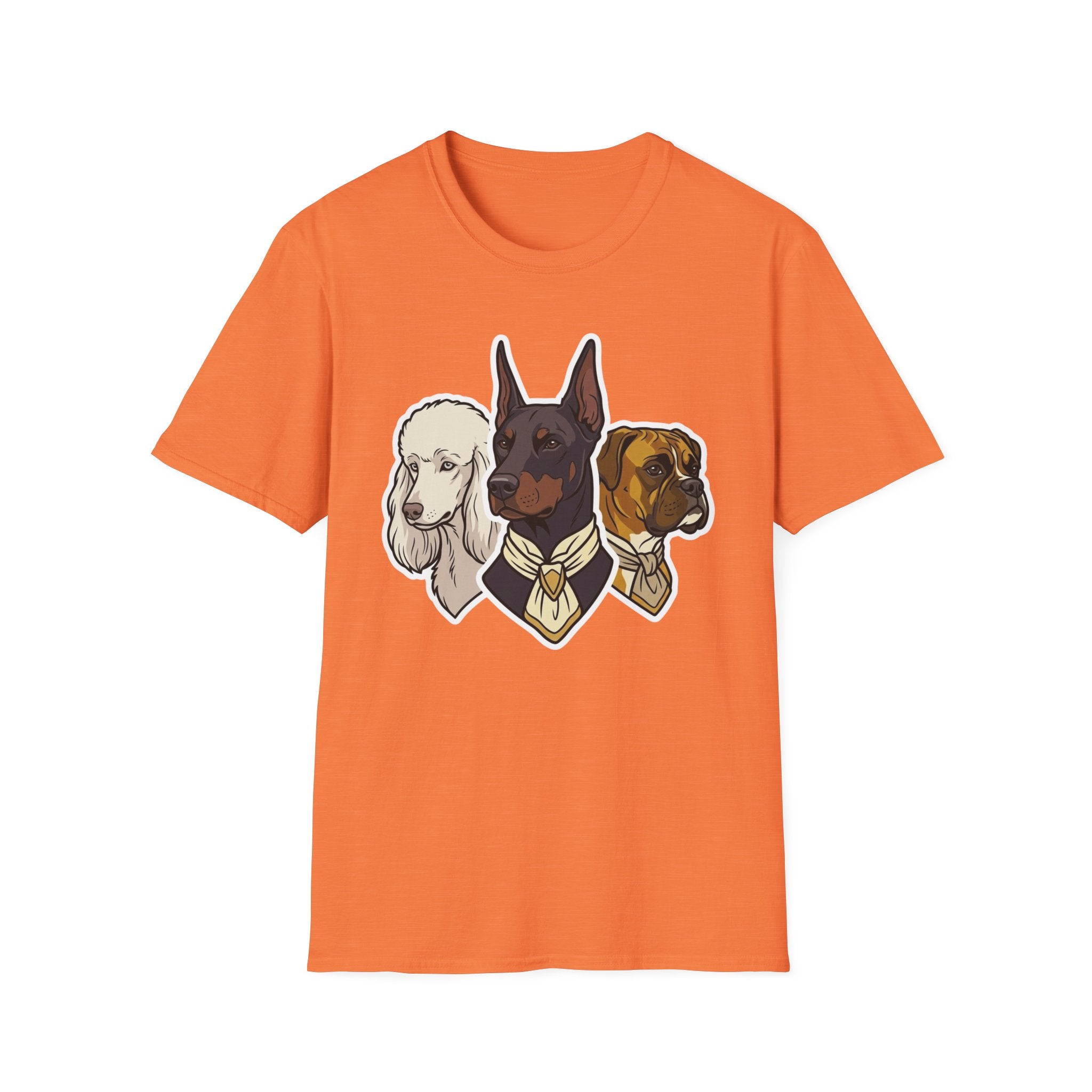 The Fur Trio T-Shirt-T-Shirt-luxury-rescue-dog-t-shirt-for-dog-lovers-Heather Orange-S-Rescue Paws Club