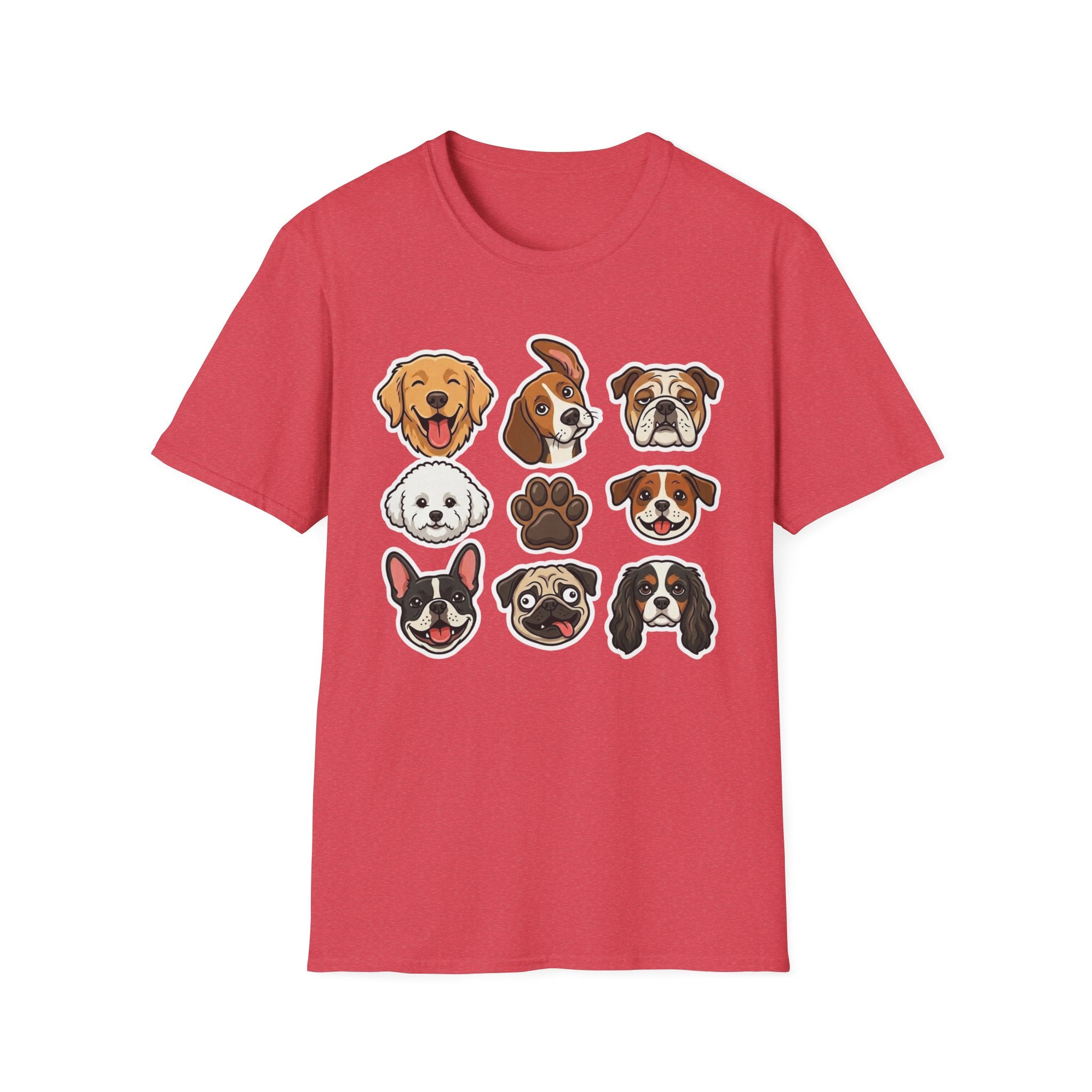Dog Squad Cute T-Shirt-T-Shirt-luxury-rescue-dog-t-shirt-for-dog-lovers-Heather Red-S-Rescue Paws Club