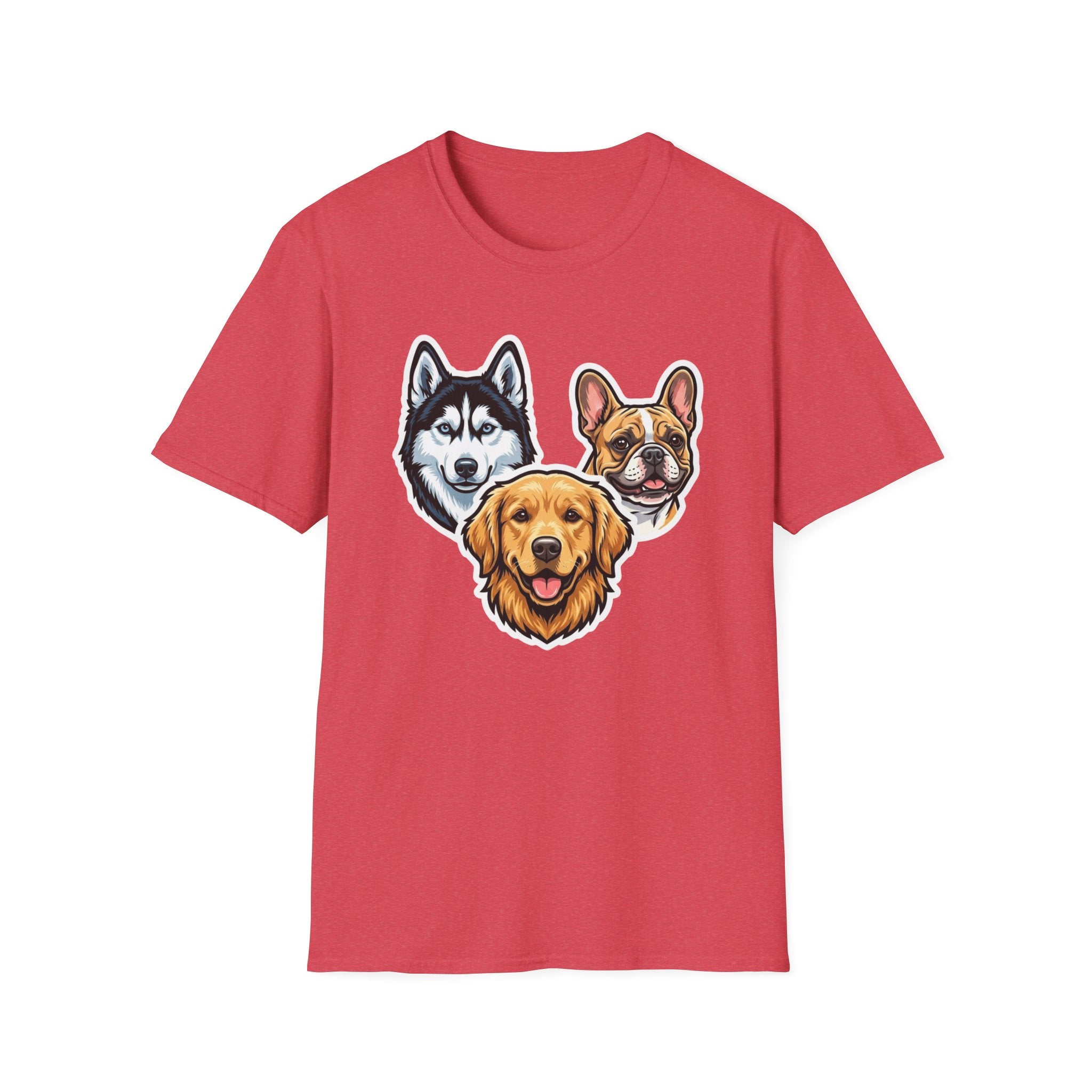 The Three Barketeers T-Shirt-T-Shirt-luxury-rescue-dog-t-shirt-for-dog-lovers-Heather Red-S-Rescue Paws Club