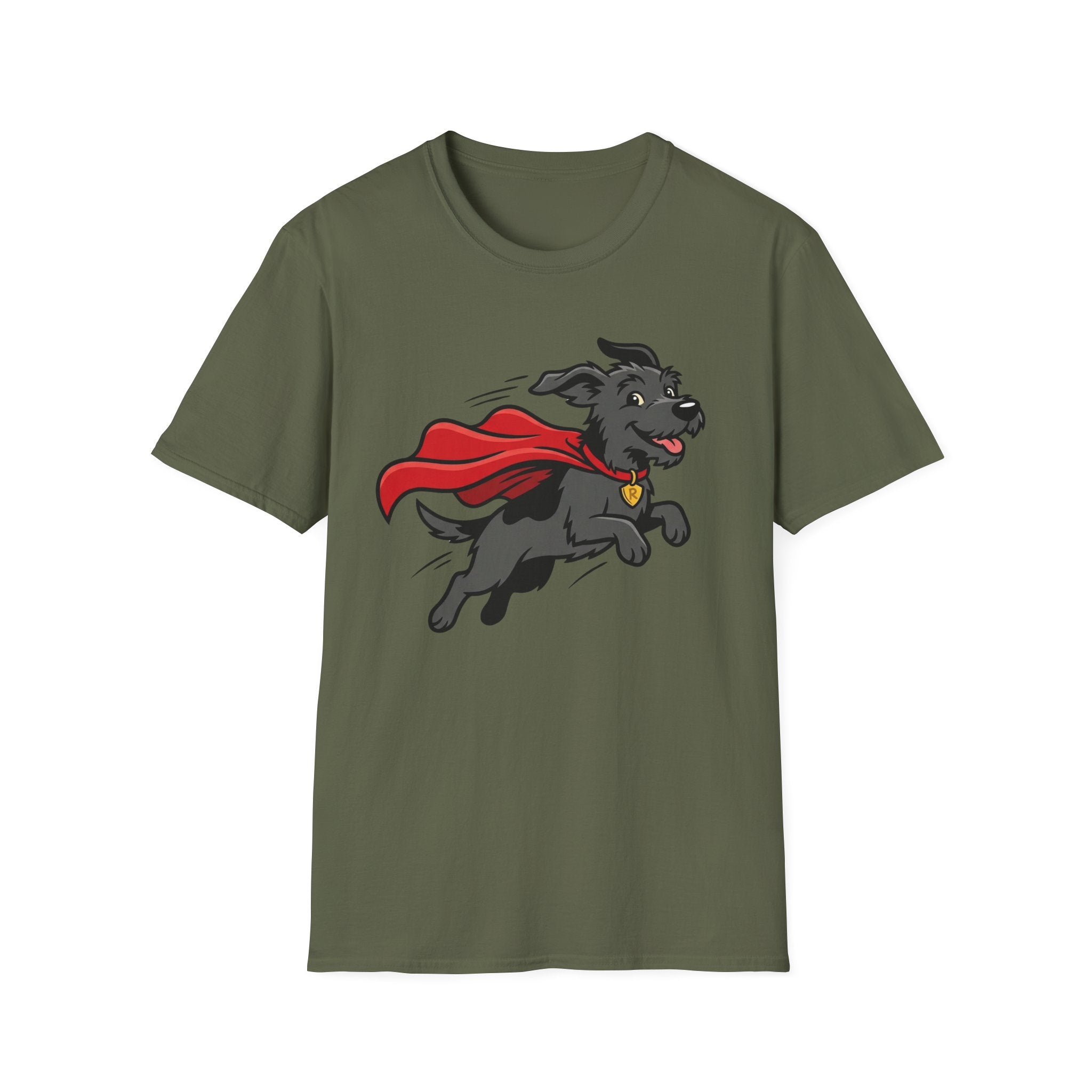 Superhero Pup T-Shirt-T-Shirt-luxury-rescue-dog-t-shirt-for-dog-lovers-Military Green-S-Rescue Paws Club