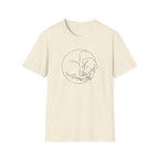 Sleeping Pup Line Art T-Shirt-T-Shirt-luxury-rescue-dog-t-shirt-for-dog-lovers-Natural-S-Rescue Paws Club