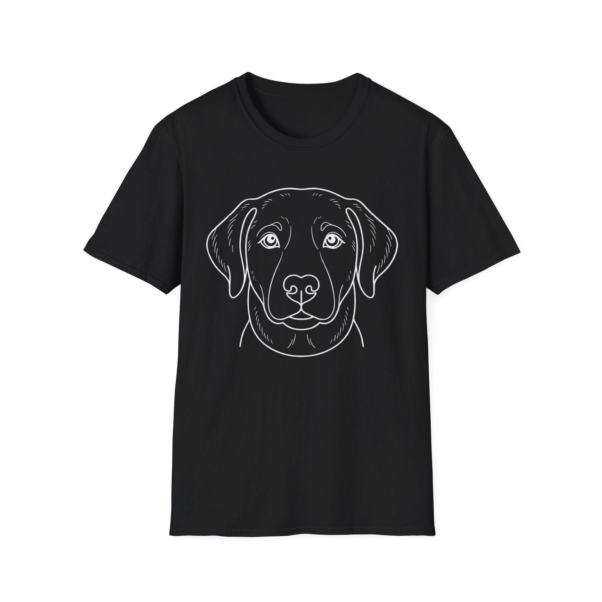 Line Art Dog T-Shirt-T-Shirt-luxury-rescue-dog-t-shirt-for-dog-lovers-Black-S-Rescue Paws Club