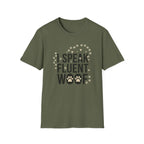 Fluent Woof T-Shirt-T-Shirt-luxury-rescue-dog-t-shirt-for-dog-lovers-Military Green-S-Rescue Paws Club