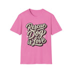 Rescue Dog is Love T-Shirt-T-Shirt-luxury-rescue-dog-t-shirt-for-dog-lovers-Azalea-S-Rescue Paws Club