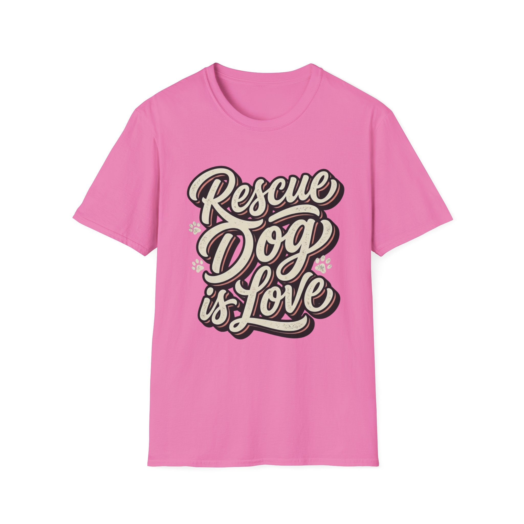 Rescue Dog is Love T-Shirt-T-Shirt-luxury-rescue-dog-t-shirt-for-dog-lovers-Azalea-S-Rescue Paws Club