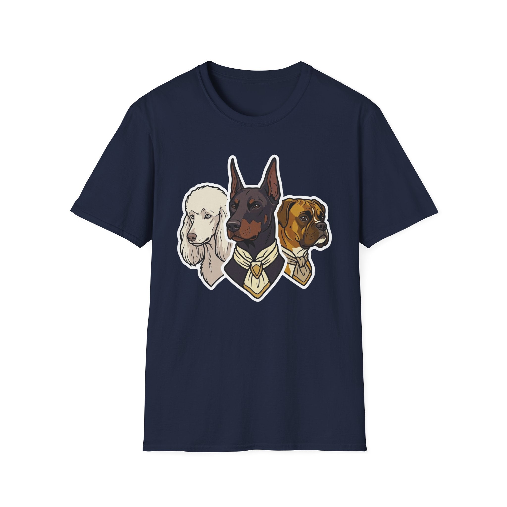 The Fur Trio T-Shirt-T-Shirt-luxury-rescue-dog-t-shirt-for-dog-lovers-Navy-S-Rescue Paws Club
