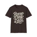 Rescue Dog is Love T-Shirt-T-Shirt-luxury-rescue-dog-t-shirt-for-dog-lovers-Dark Chocolate-S-Rescue Paws Club