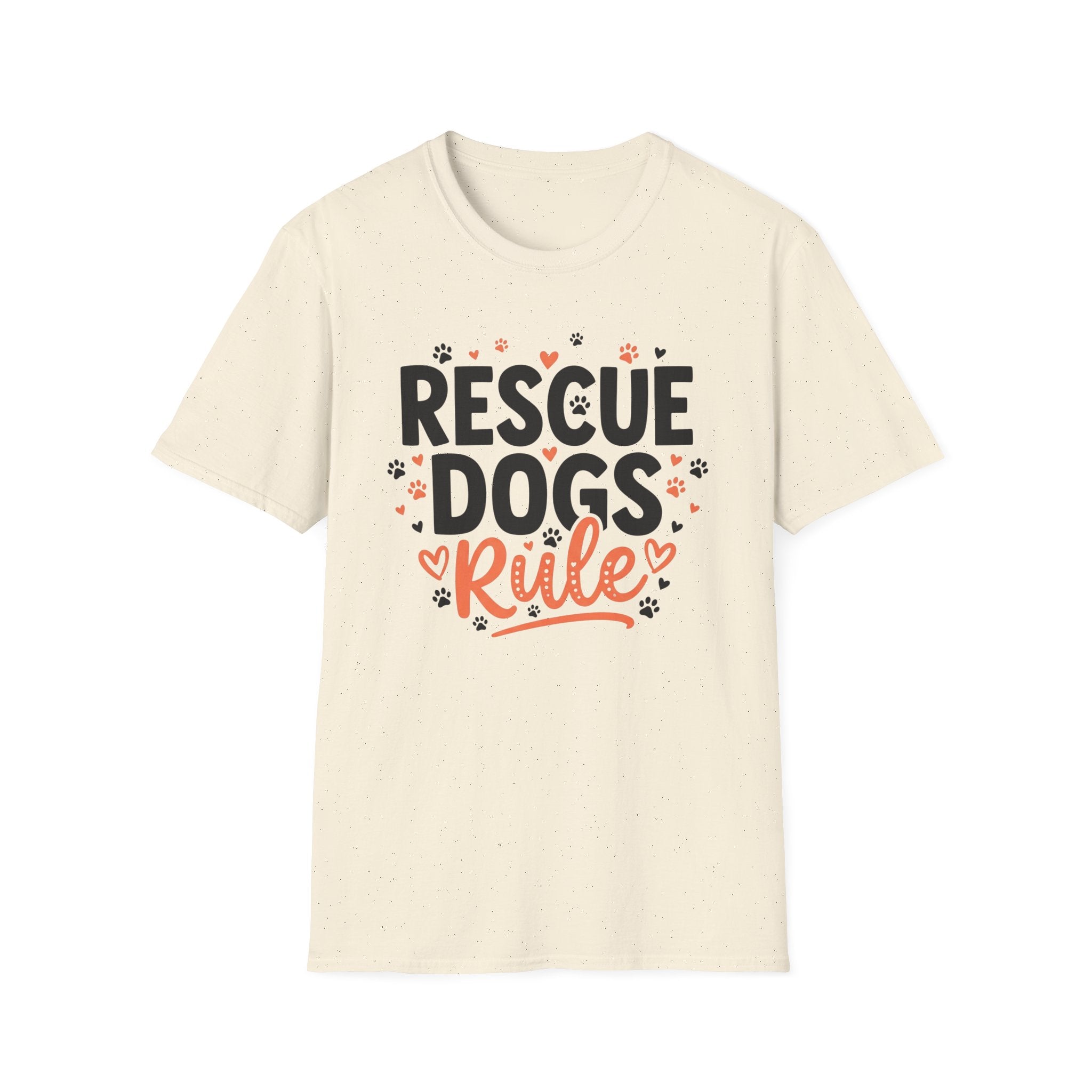 Rescue Dogs Rule T-Shirt-T-Shirt-luxury-rescue-dog-t-shirt-for-dog-lovers-Natural-S-Rescue Paws Club