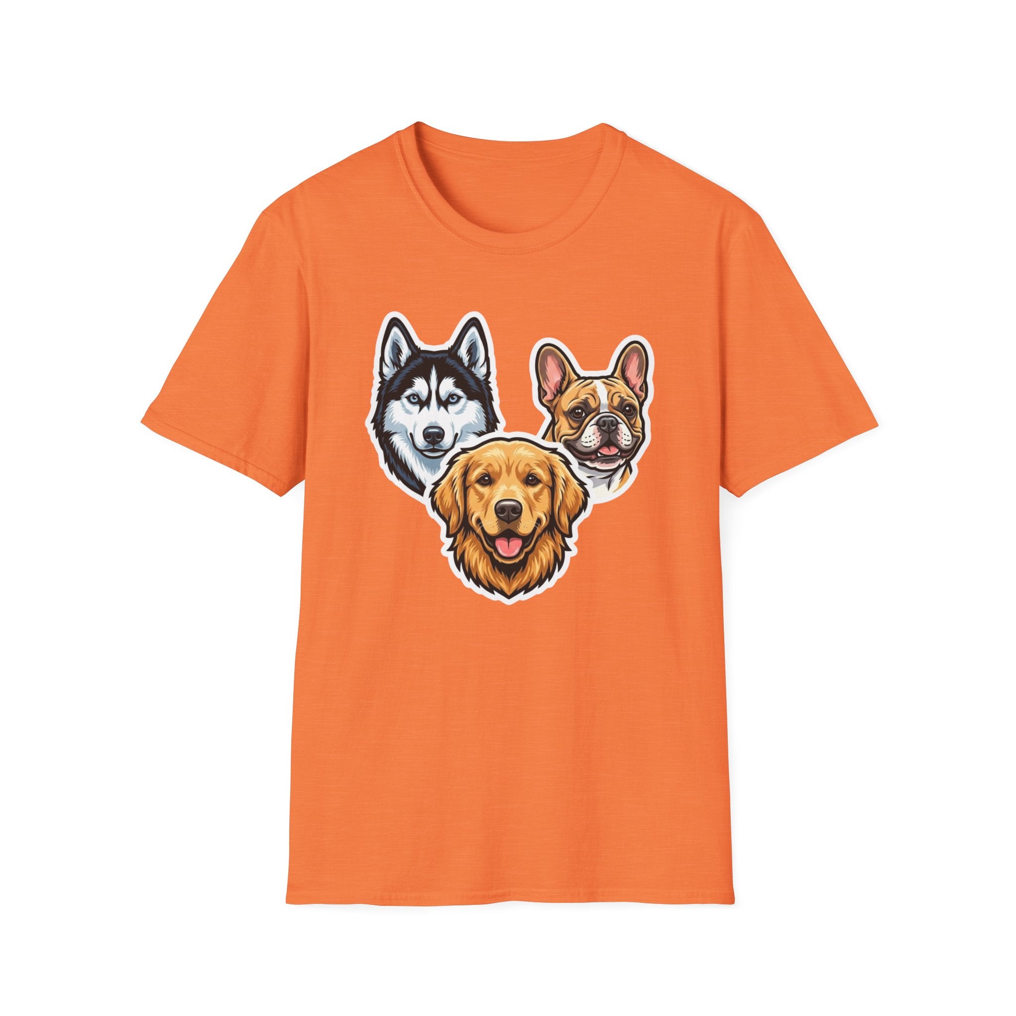 The Three Barketeers T-Shirt-T-Shirt-luxury-rescue-dog-t-shirt-for-dog-lovers-Heather Orange-S-Rescue Paws Club