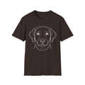 Line Art Dog T-Shirt-T-Shirt-luxury-rescue-dog-t-shirt-for-dog-lovers-Dark Chocolate-S-Rescue Paws Club