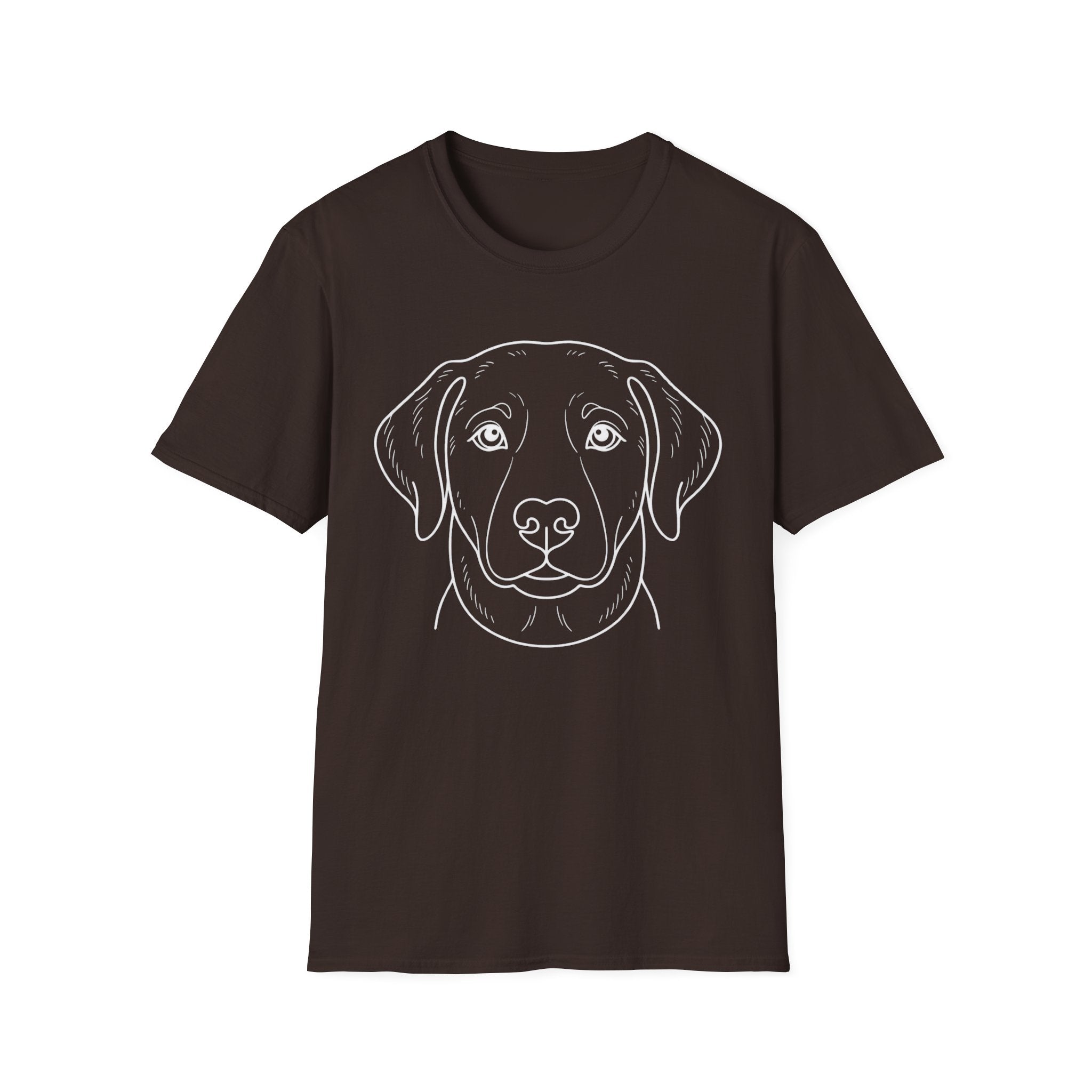 Line Art Dog T-Shirt-T-Shirt-luxury-rescue-dog-t-shirt-for-dog-lovers-Dark Chocolate-S-Rescue Paws Club