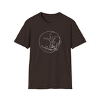 Sleeping Pup Line Art T-Shirt-T-Shirt-luxury-rescue-dog-t-shirt-for-dog-lovers-Dark Chocolate-S-Rescue Paws Club