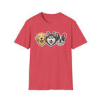 The Pawfect Trio T-Shirt-T-Shirt-luxury-rescue-dog-t-shirt-for-dog-lovers-Heather Red-S-Rescue Paws Club