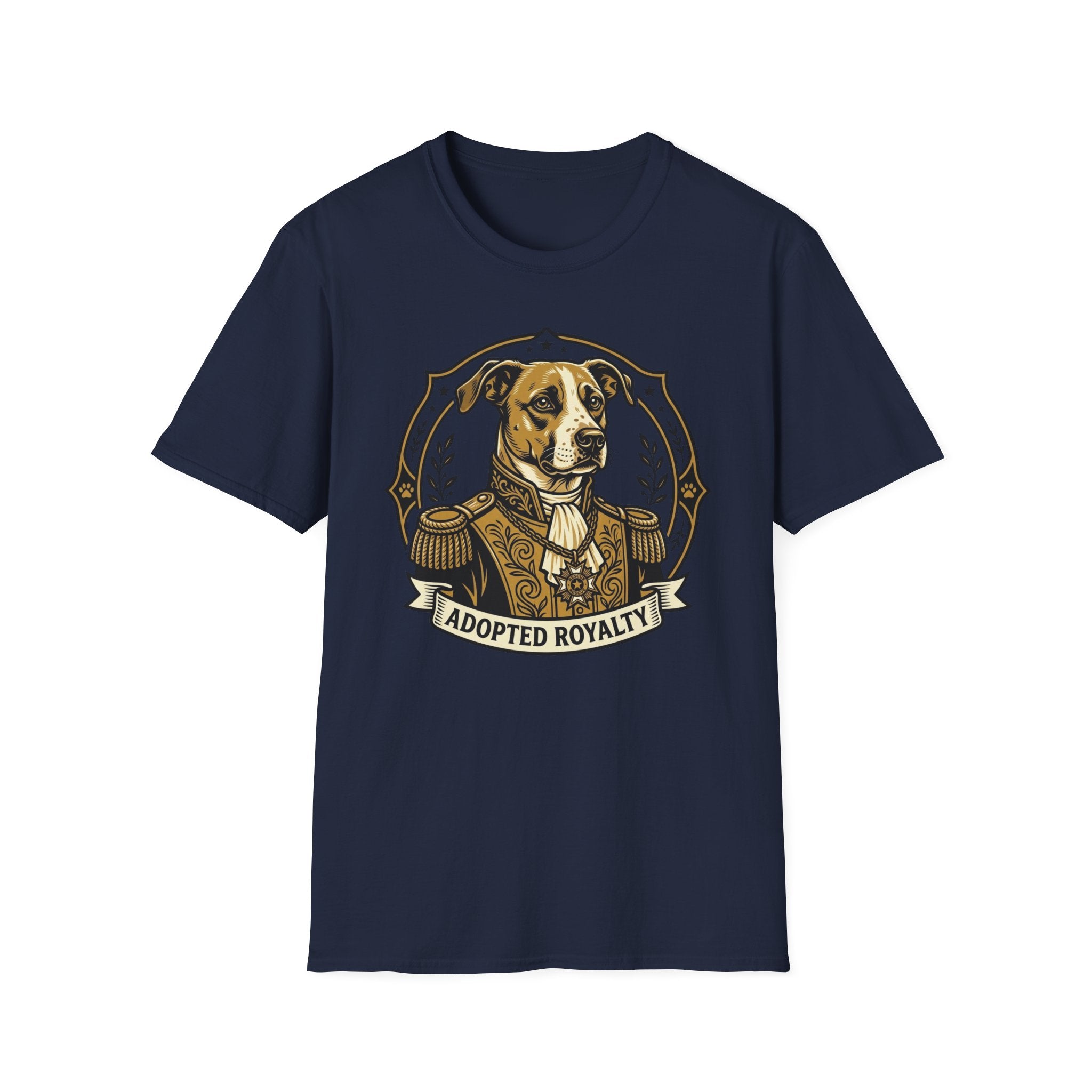 Duke Barkwell T-Shirt-T-Shirt-luxury-rescue-dog-t-shirt-for-dog-lovers-Navy-S-Rescue Paws Club