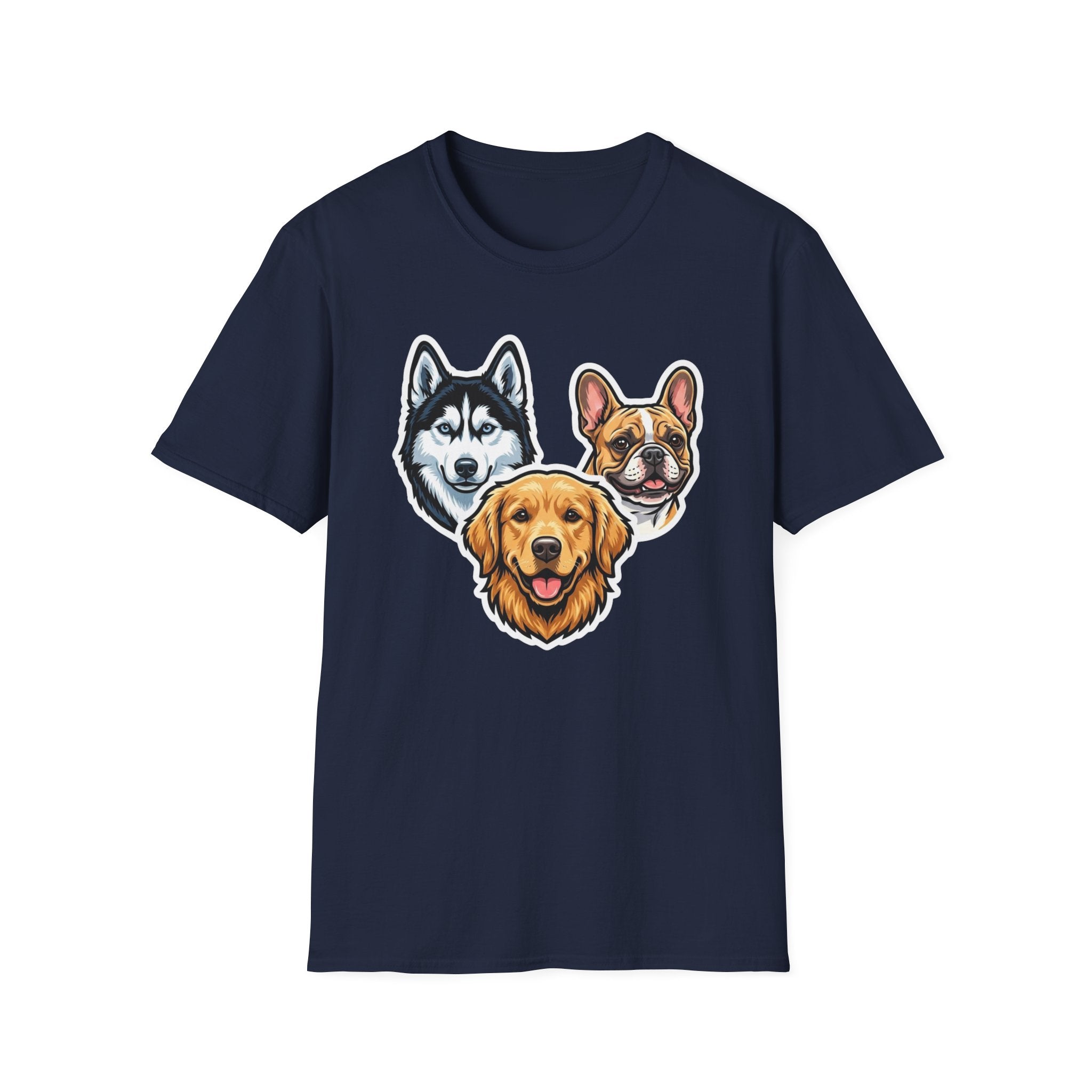 The Three Barketeers T-Shirt-T-Shirt-luxury-rescue-dog-t-shirt-for-dog-lovers-Navy-S-Rescue Paws Club