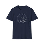 Sleeping Pup Line Art T-Shirt-T-Shirt-luxury-rescue-dog-t-shirt-for-dog-lovers-Navy-S-Rescue Paws Club