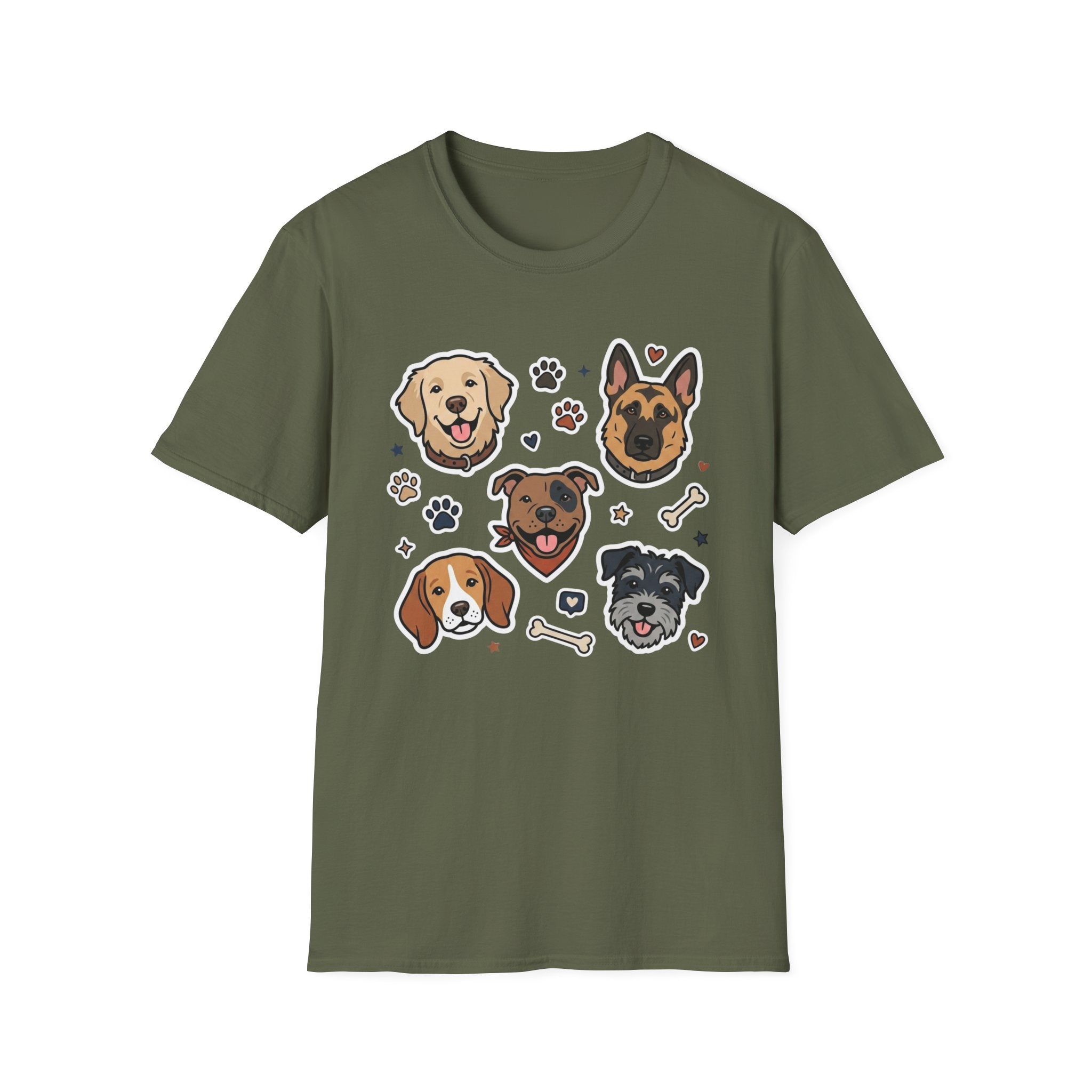 Rescue Pack Club T-Shirt-T-Shirt-luxury-rescue-dog-t-shirt-for-dog-lovers-Military Green-S-Rescue Paws Club