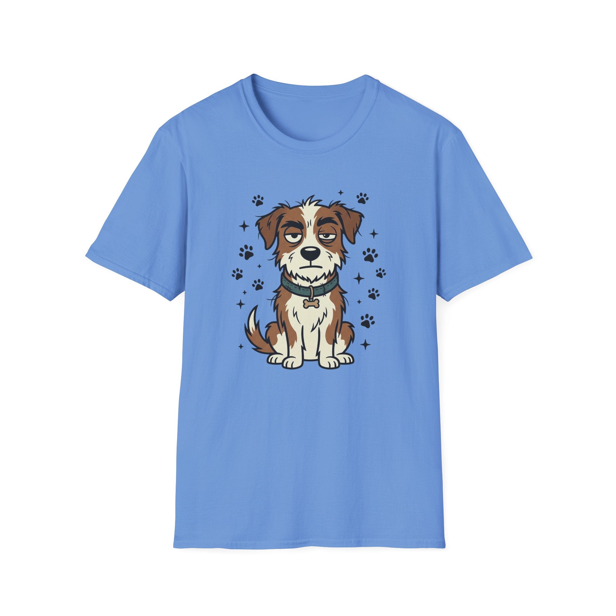 Grumpy Mode ON T-Shirt-T-Shirt-luxury-rescue-dog-t-shirt-for-dog-lovers-Carolina Blue-S-Rescue Paws Club