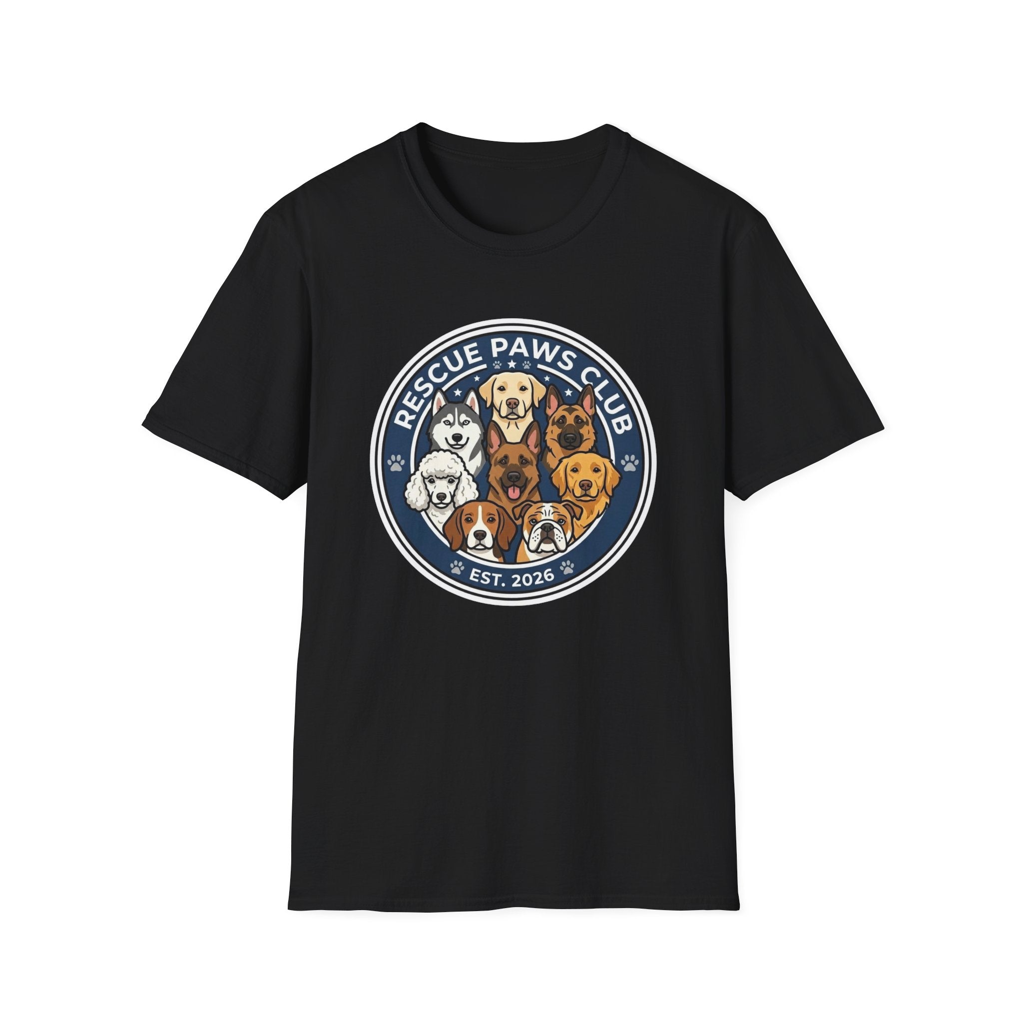 Limited Rescue Paws Club T-Shirt-T-Shirt-luxury-rescue-dog-t-shirt-for-dog-lovers-Black-S-Rescue Paws Club