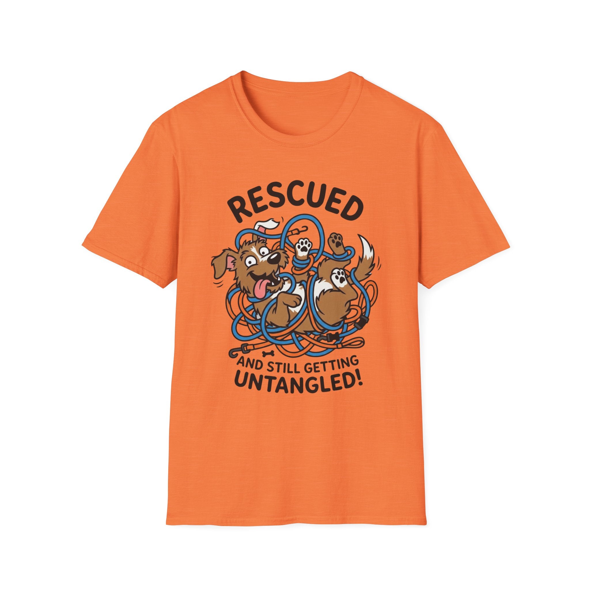 Untangled T-Shirt-T-Shirt-luxury-rescue-dog-t-shirt-for-dog-lovers-Heather Orange-S-Rescue Paws Club