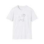 Line Art Pup T-Shirt-T-Shirt-luxury-rescue-dog-t-shirt-for-dog-lovers-White-S-Rescue Paws Club