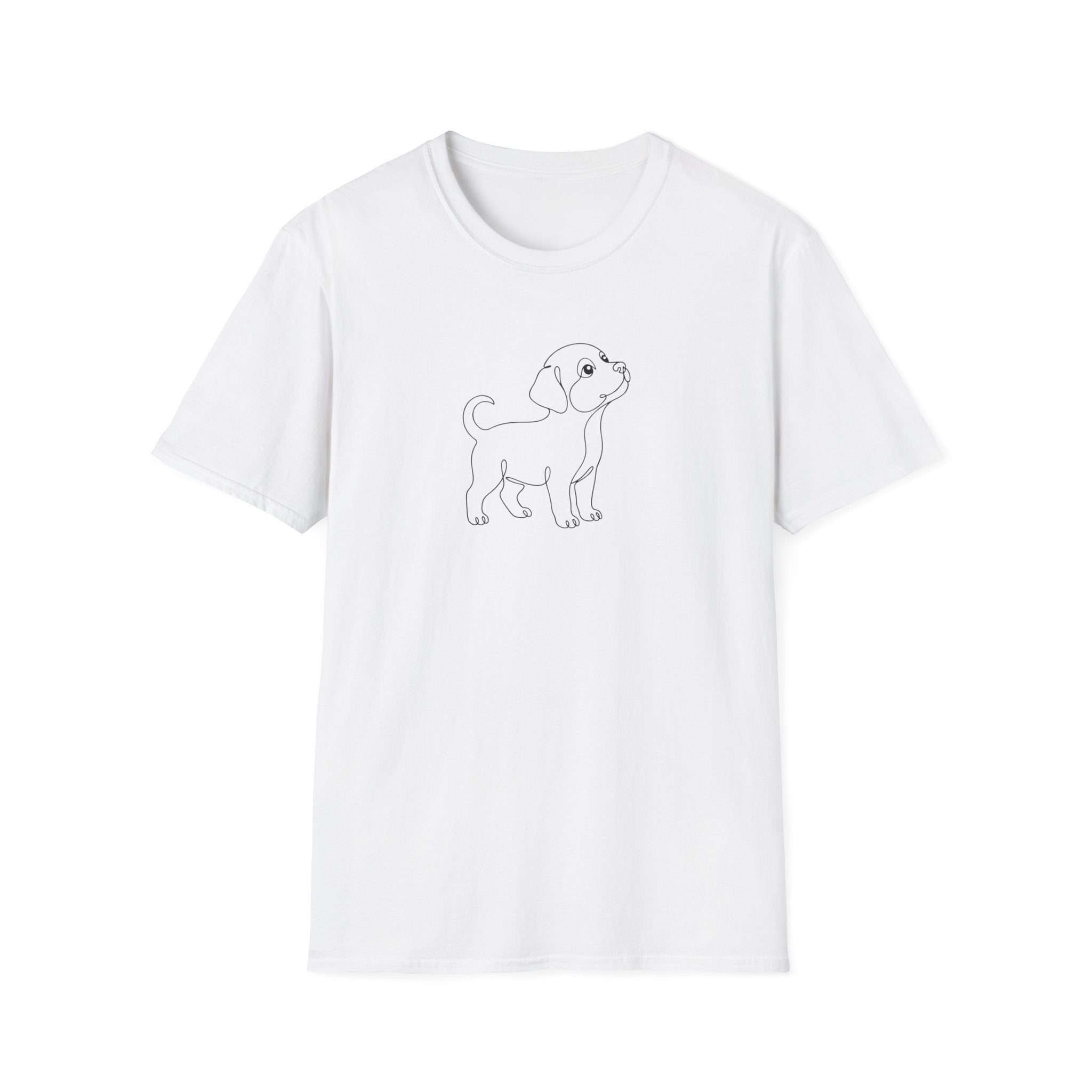 Line Art Pup T-Shirt-T-Shirt-luxury-rescue-dog-t-shirt-for-dog-lovers-White-S-Rescue Paws Club