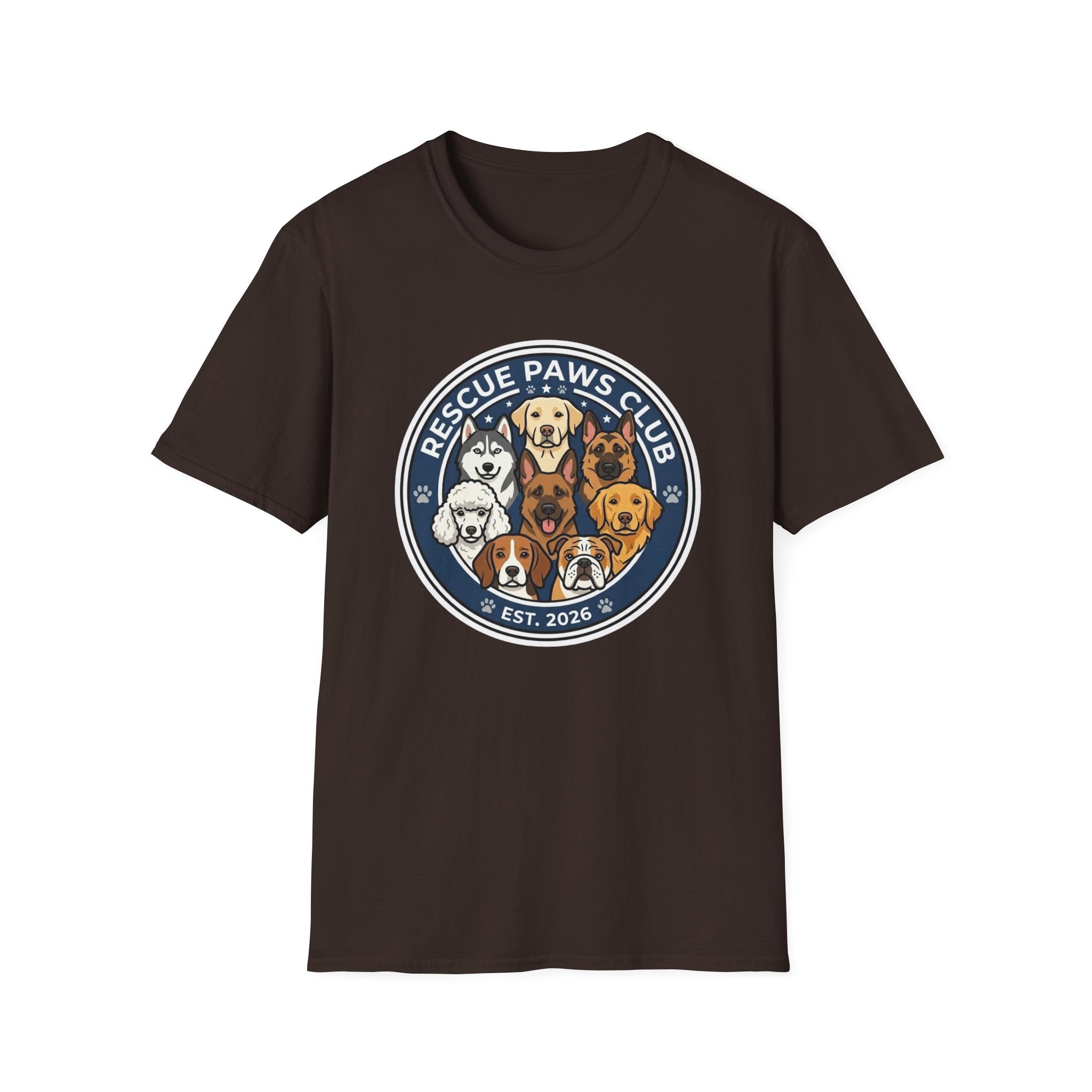 Limited Rescue Paws Club T-Shirt-T-Shirt-luxury-rescue-dog-t-shirt-for-dog-lovers-Dark Chocolate-S-Rescue Paws Club