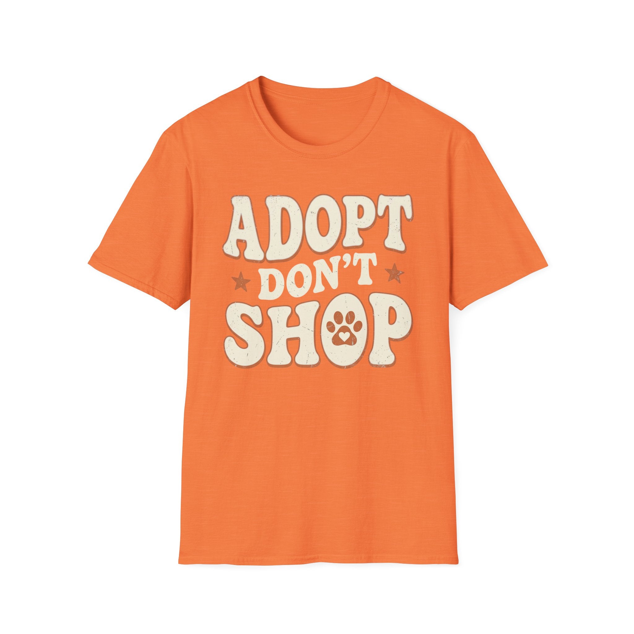 Adopt Dont Shop Rescue Shirt-T-Shirt-luxury-rescue-dog-t-shirt-for-dog-lovers-Heather Orange-S-Rescue Paws Club