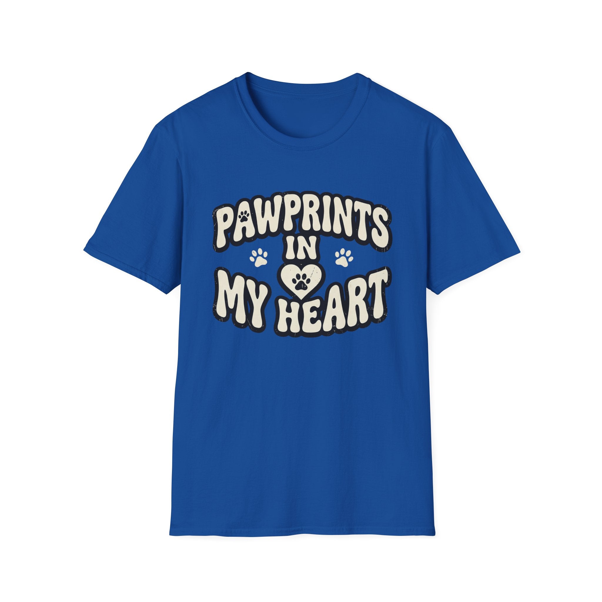 Pawprints in my Heart T-Shirt-T-Shirt-luxury-rescue-dog-t-shirt-for-dog-lovers-Royal-S-Rescue Paws Club