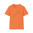 Jumping Dog Line Art T-Shirt-T-Shirt-luxury-rescue-dog-t-shirt-for-dog-lovers-Heather Orange-S-Rescue Paws Club