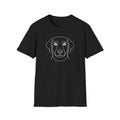 Dog Face Line Art T-Shirt-T-Shirt-luxury-rescue-dog-t-shirt-for-dog-lovers-Black-S-Rescue Paws Club
