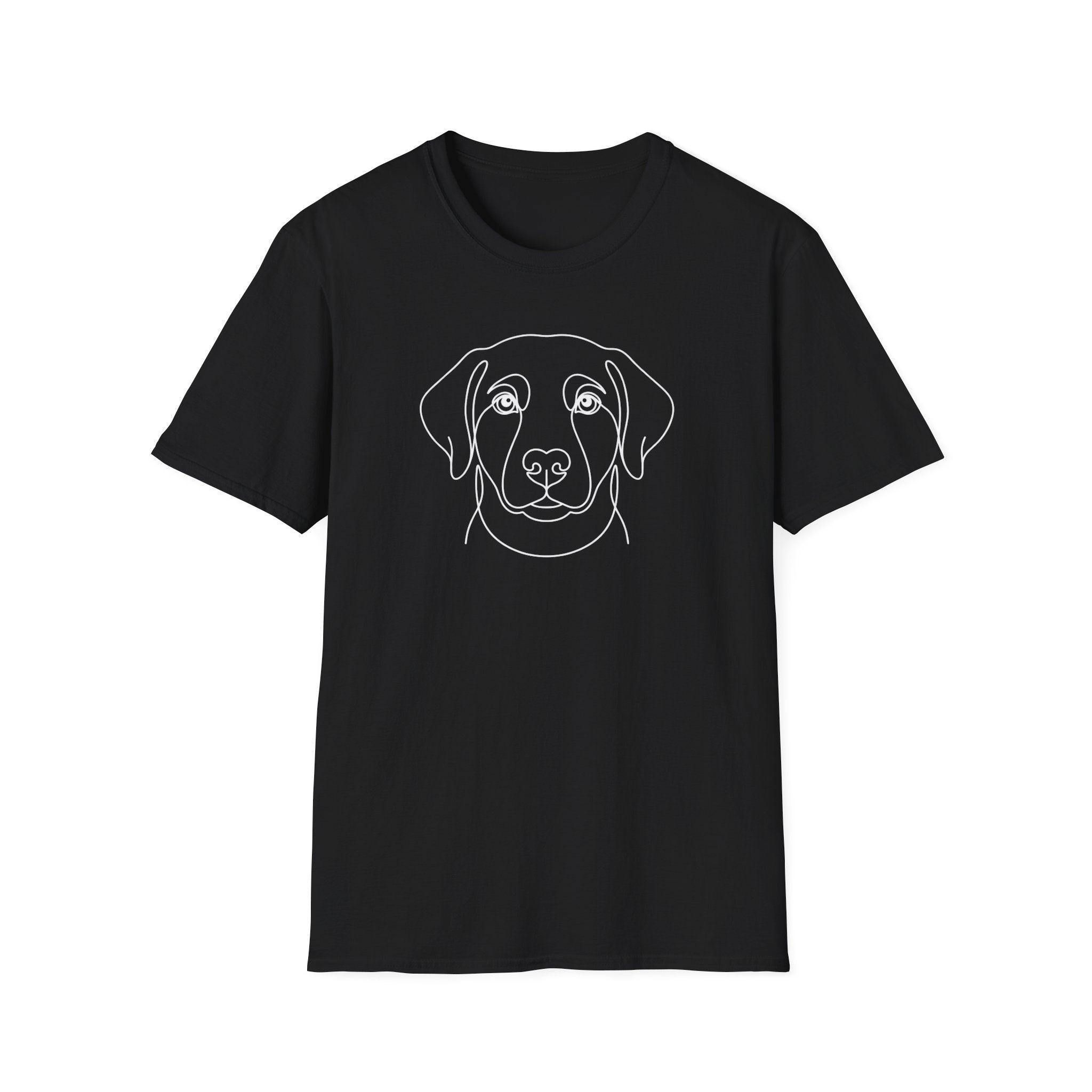 Dog Face Line Art T-Shirt-T-Shirt-luxury-rescue-dog-t-shirt-for-dog-lovers-Black-S-Rescue Paws Club