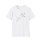 Jumping Dog Line Art T-Shirt-T-Shirt-luxury-rescue-dog-t-shirt-for-dog-lovers-White-S-Rescue Paws Club