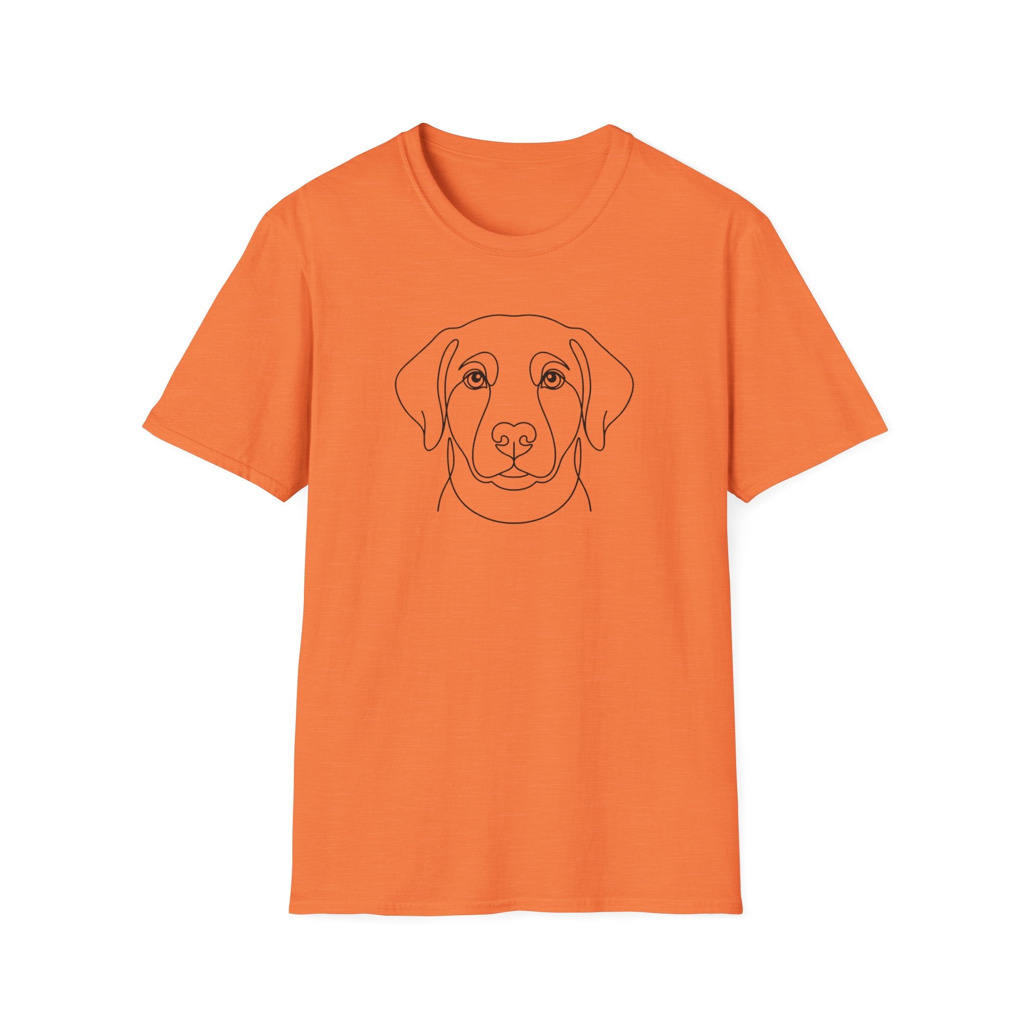 Dog Face Line Art T-Shirt-T-Shirt-luxury-rescue-dog-t-shirt-for-dog-lovers-Heather Orange-S-Rescue Paws Club