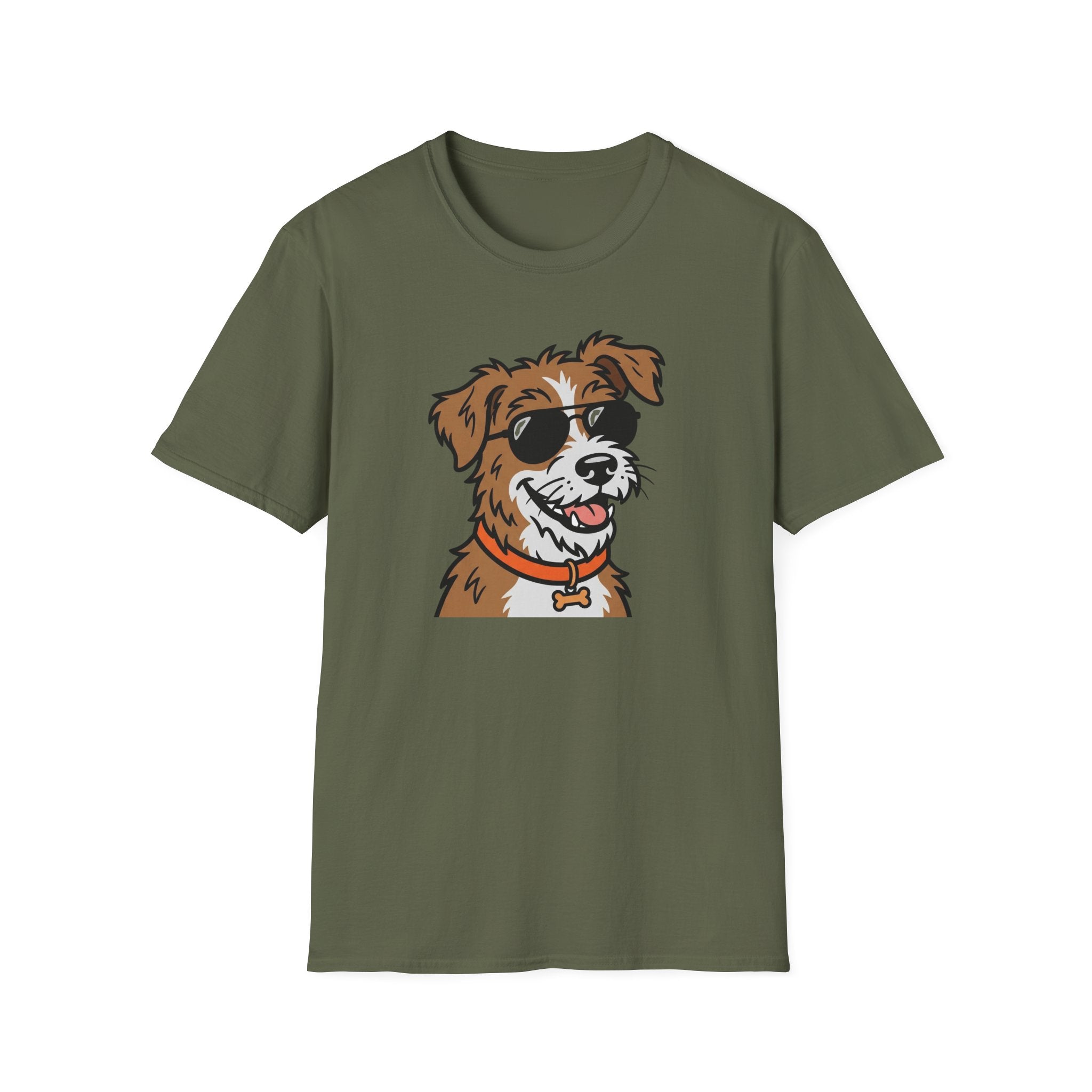 Smile & Shade T-Shirt-T-Shirt-luxury-rescue-dog-t-shirt-for-dog-lovers-Military Green-S-Rescue Paws Club