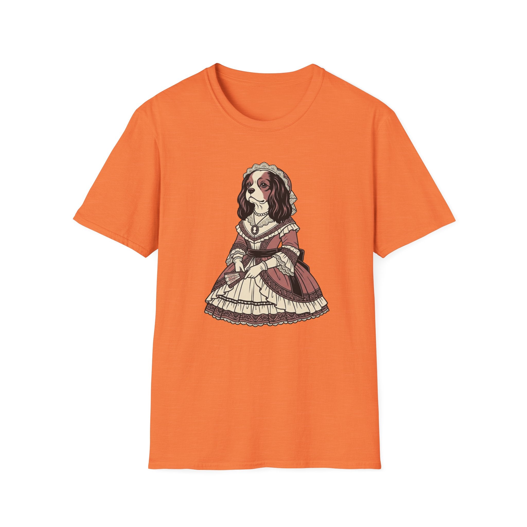 Lady Floofiana T-Shirt-T-Shirt-luxury-rescue-dog-t-shirt-for-dog-lovers-Heather Orange-S-Rescue Paws Club