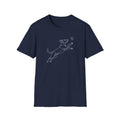 Jumping Dog Line Art T-Shirt-T-Shirt-luxury-rescue-dog-t-shirt-for-dog-lovers-Navy-S-Rescue Paws Club
