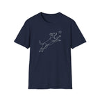 Jumping Dog Line Art T-Shirt-T-Shirt-luxury-rescue-dog-t-shirt-for-dog-lovers-Navy-S-Rescue Paws Club