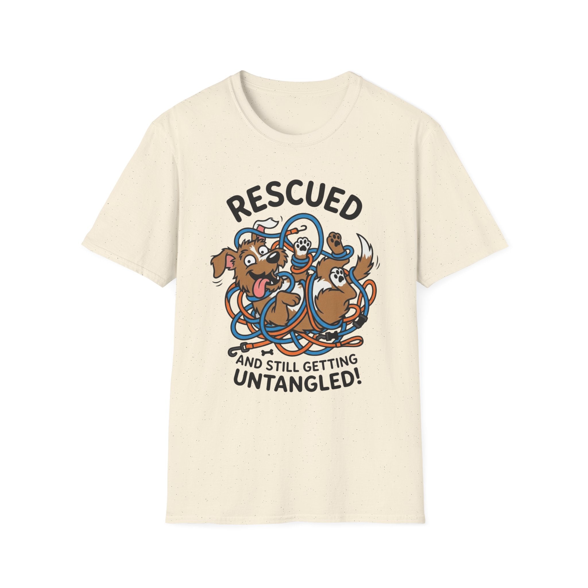 Untangled T-Shirt-T-Shirt-luxury-rescue-dog-t-shirt-for-dog-lovers-Natural-S-Rescue Paws Club