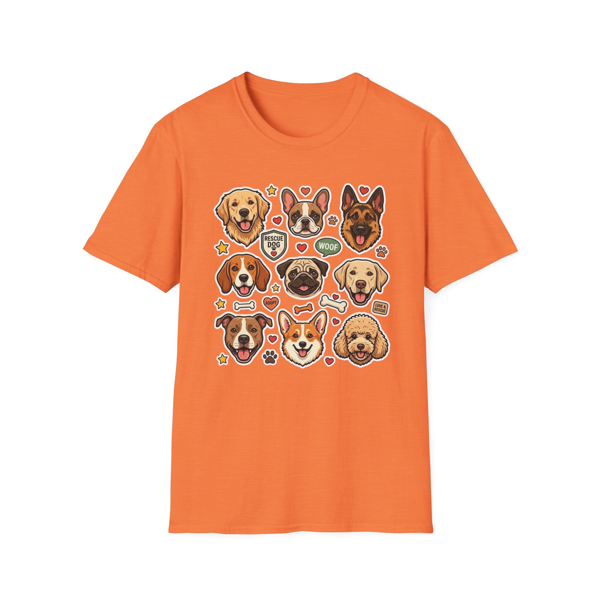 Adopt a Whole Pack T-Shirt-T-Shirt-luxury-rescue-dog-t-shirt-for-dog-lovers-Heather Orange-S-Rescue Paws Club