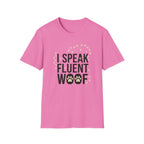 Fluent Woof T-Shirt-T-Shirt-luxury-rescue-dog-t-shirt-for-dog-lovers-Azalea-S-Rescue Paws Club