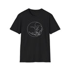 Sleeping Pup Line Art T-Shirt-T-Shirt-luxury-rescue-dog-t-shirt-for-dog-lovers-Black-S-Rescue Paws Club