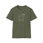 Line Art Pup T-Shirt-T-Shirt-luxury-rescue-dog-t-shirt-for-dog-lovers-Military Green-S-Rescue Paws Club