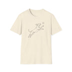 Jumping Dog Line Art T-Shirt-T-Shirt-luxury-rescue-dog-t-shirt-for-dog-lovers-Natural-S-Rescue Paws Club