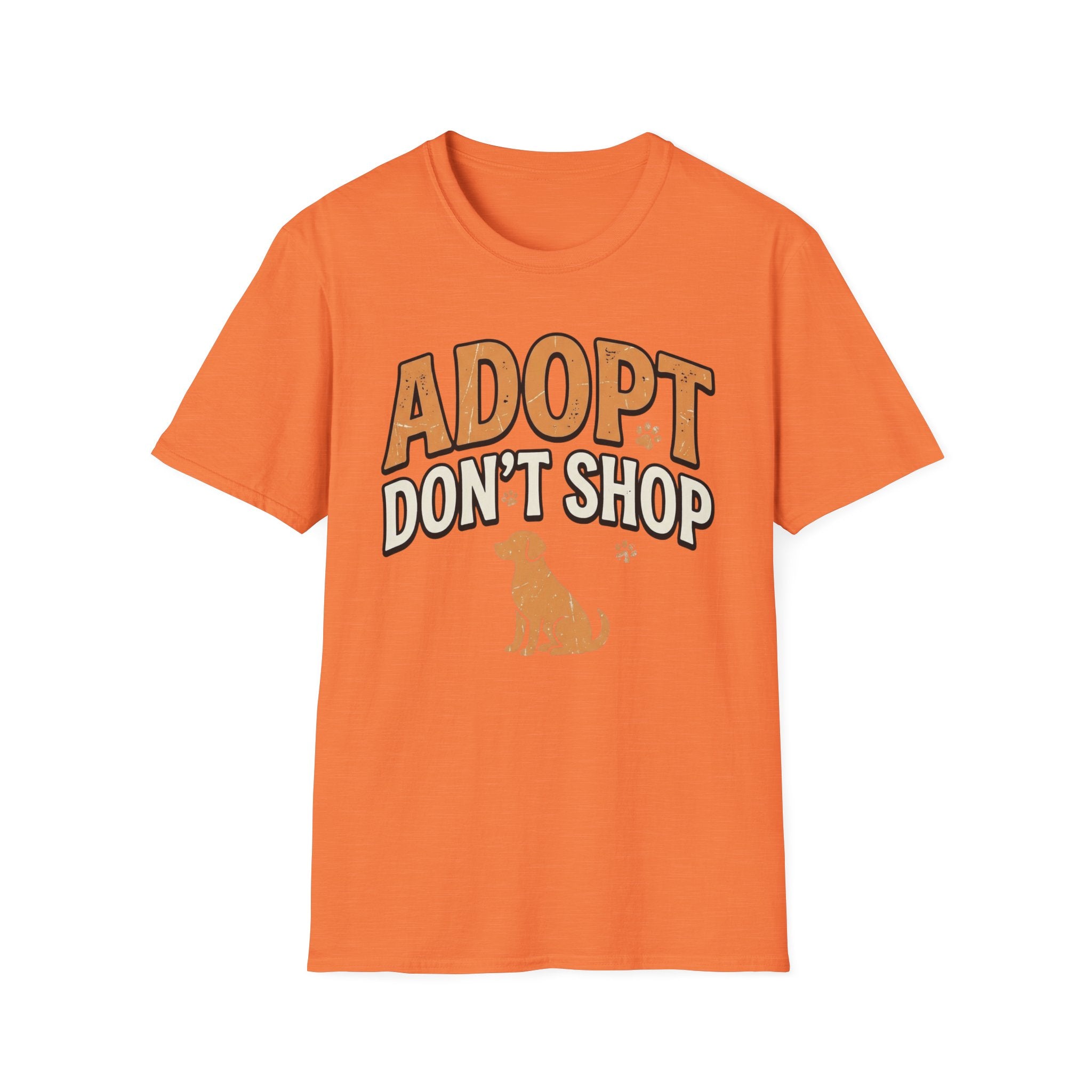 Adopt Do Not Shop T-Shirt-T-Shirt-luxury-rescue-dog-t-shirt-for-dog-lovers-Heather Orange-S-Rescue Paws Club