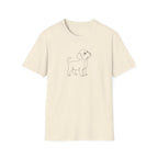 Line Art Pup T-Shirt-T-Shirt-luxury-rescue-dog-t-shirt-for-dog-lovers-Natural-S-Rescue Paws Club