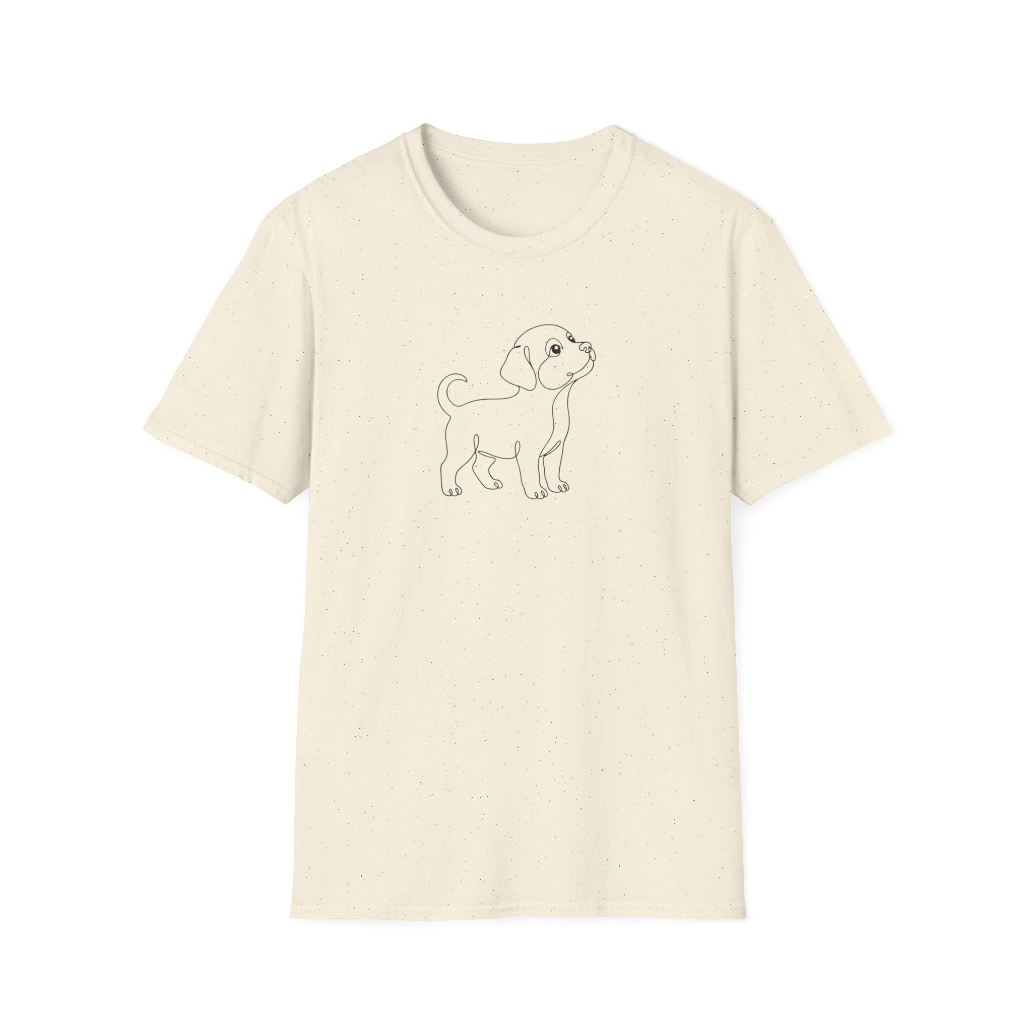 Line Art Pup T-Shirt-T-Shirt-luxury-rescue-dog-t-shirt-for-dog-lovers-Natural-S-Rescue Paws Club