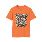 Rescue Dog is Love T-Shirt-T-Shirt-luxury-rescue-dog-t-shirt-for-dog-lovers-Heather Orange-S-Rescue Paws Club