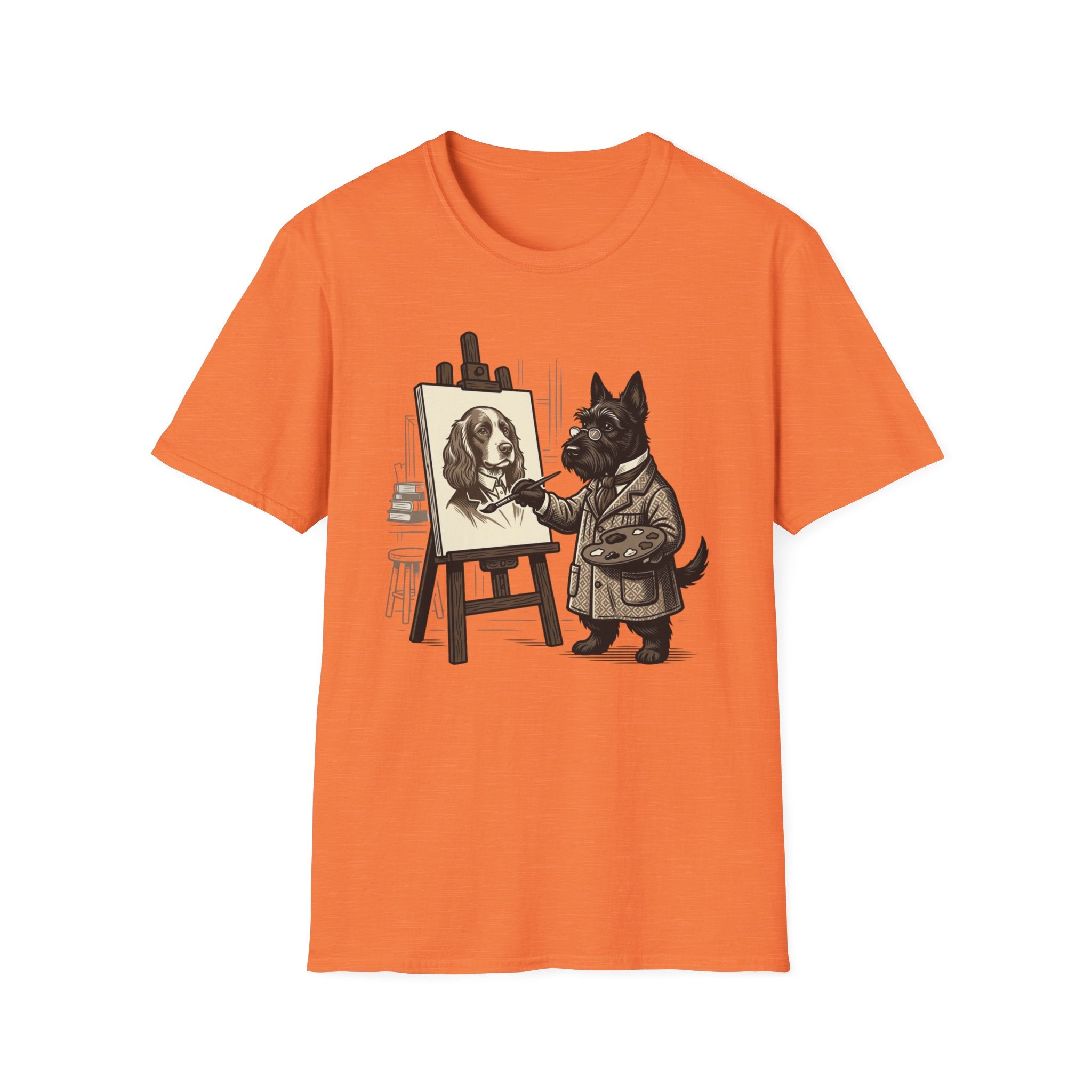 Lord Sketchington T-Shirt-T-Shirt-luxury-rescue-dog-t-shirt-for-dog-lovers-Heather Orange-S-Rescue Paws Club